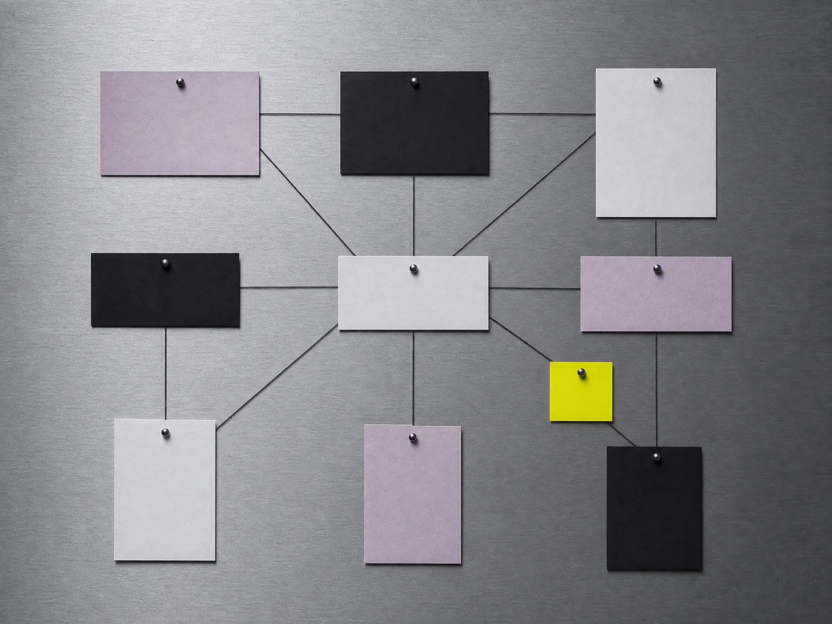 Modular wall of abstract project evidence